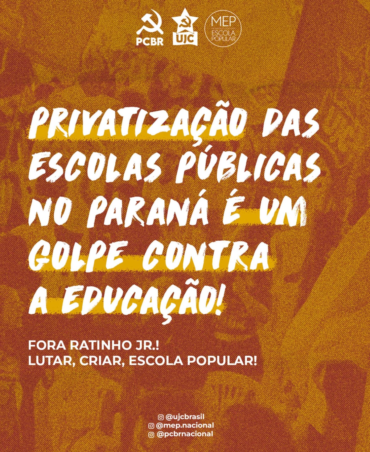 Privatização das escolas públicas no Paraná é um golpe contra a Educação!