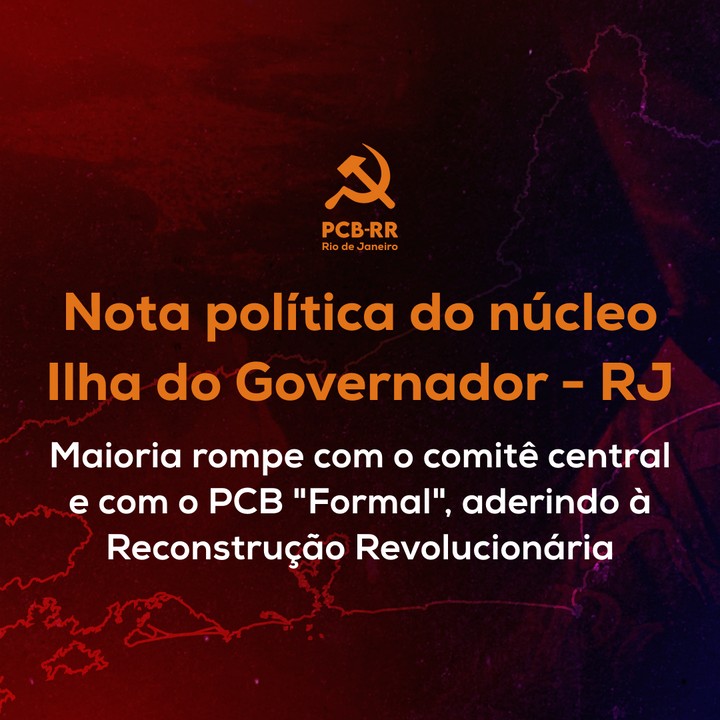 Nota de adesão do Núcleo Ilha do Governador (RJ)