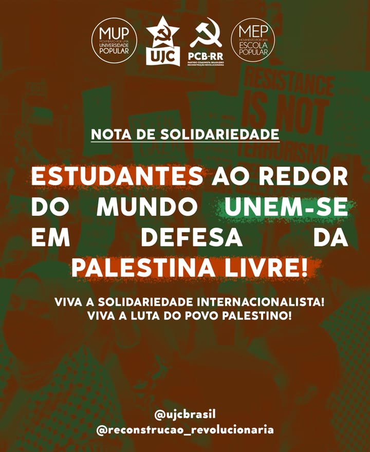 Nota de solidariedade - Estudantes ao redor do mundo unem-se em defesa da Palestina livre!